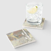 Gemarmerde pixels II Stenen Onderzetter (Zijkant)