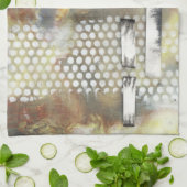 Gemarmerde pixels II Theedoek (Gevouwen)