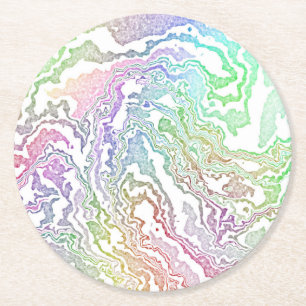 Gemarmerde regenboog ronde kartonnen onderzetter