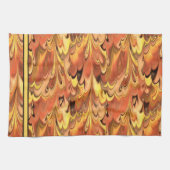 Gemarmerde regenboogdraden Rust & Gold Theedoek (Horizontaal)