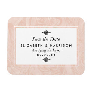 Gemarmerde Roos Elegant Vintage Wedding Save the D Magneet