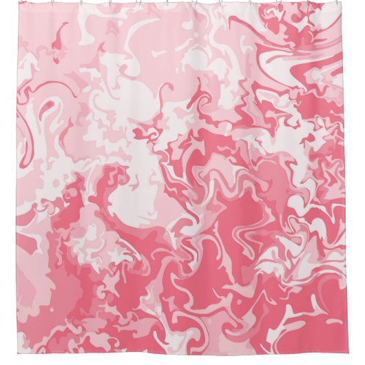 Gemarmerde roze douchegordijn (Voorkant)