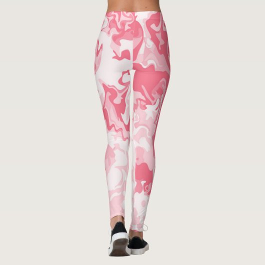 Gemarmerde Roze Leggings (Achterkant)