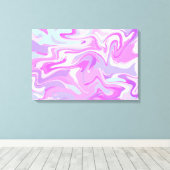 Gemarmerde roze Paarse Turquoise Canvas Afdruk (Insitu (Houten vloer))