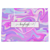 Gemarmerde roze Paarse Turquoise Groot Cadeauzakje (Voorkant)