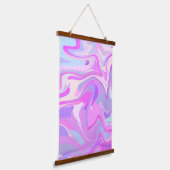 Gemarmerde roze Paarse Turquoise Hangend Wandkleed (Gebogen)