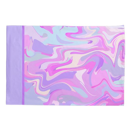 Gemarmerde roze Paarse Turquoise Kussensloop (Achterkant)