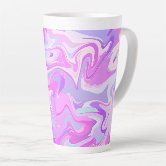 Gemarmerde roze Paarse Turquoise Latte Mok (Rechterhoek)