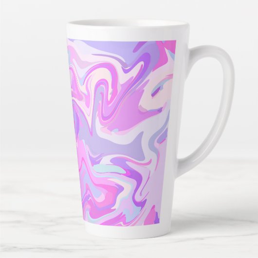 Gemarmerde roze Paarse Turquoise Latte Mok (Rechts)
