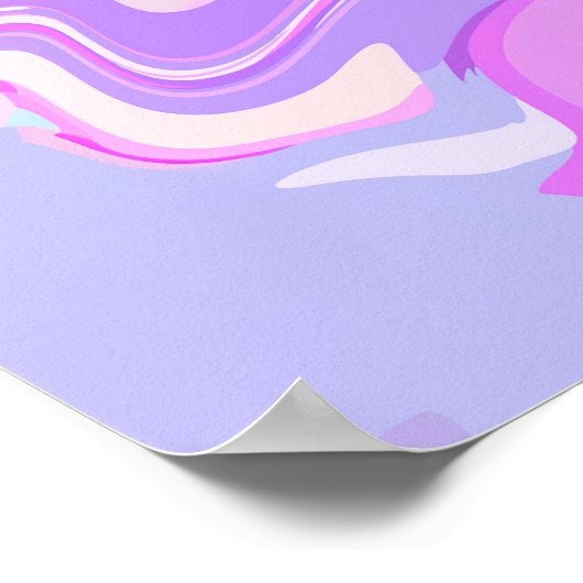 Gemarmerde roze Paarse Turquoise Poster (Hoek)