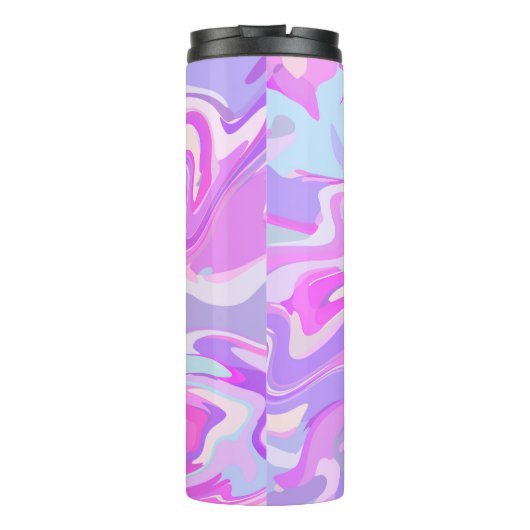 Gemarmerde roze Paarse Turquoise Thermosbeker (Achterkant)