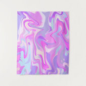 Gemarmerde roze Paarse Turquoise Wandkleed (Voorkant)