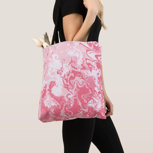 Gemarmerde roze tote bag (Dichtbij)