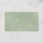Gemarmerde Sage Green Simple Professional-foto Visitekaartje (Achterkant)