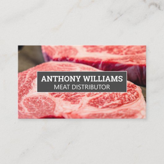 gemarmerde steaks snijden visitekaartje (Voorkant)