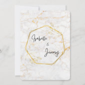 Gemarmerde steen en goud slaan de datum uitnodigin kaart (Achterkant)