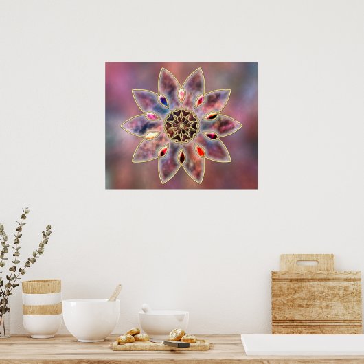 Gemarmerde sterrenstelsels afdrukken poster (Keuken)