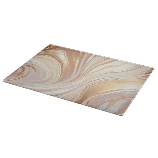 Gemarmerde taupe en lichtgevende crème snijplank (Hoek)