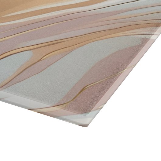 Gemarmerde taupe en lichtgevende crème snijplank (Hoek)