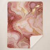 Gemarmerde Terracotta en Gouden Sherpa Deken (Voorkant)
