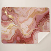 Gemarmerde Terracotta en Gouden Sherpa Deken (Voorkant (horizontaal))