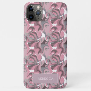 Gemarmerde Trippy Retro Groovy roze Gepersonalisee Case-Mate iPhone Case