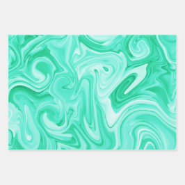 Gemarmerde verf Ocean Blues Surfer Waterplezier Inpakpapier Vel