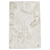 Gemarmerde verf van witte chique kerstcadeauverpak medium cadeauzakje (Voorkant)