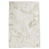 Gemarmerde verf van witte chique kerstcadeauverpak medium cadeauzakje (Achterkant)