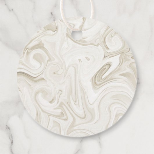 Gemarmerde verf van witte tinten kerst bruiloft bedankjes labels (Achterkant)