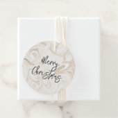 Gemarmerde verf van witte tinten kerst bruiloft bedankjes labels (In situ)