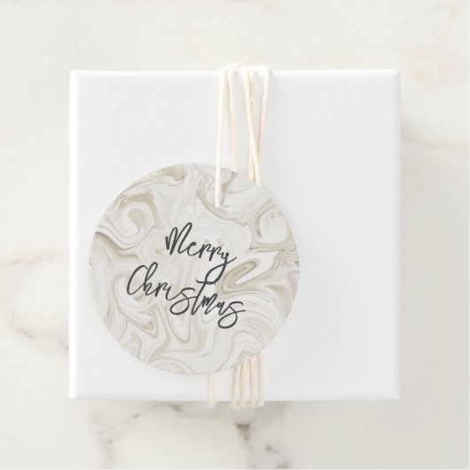 Gemarmerde verf van witte tinten kerst bruiloft bedankjes labels (In situ)