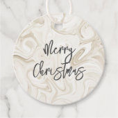 Gemarmerde verf van witte tinten kerst bruiloft bedankjes labels (Voorkant)