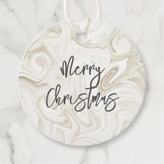 Gemarmerde verf van witte tinten kerst bruiloft bedankjes labels (Voorkant)