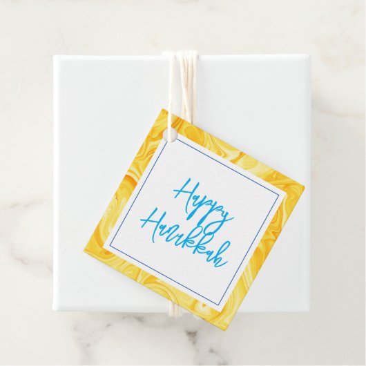 Gemarmerde Verfkunst Vakantie Happy Chanoeka Bedankjes Labels (In situ)