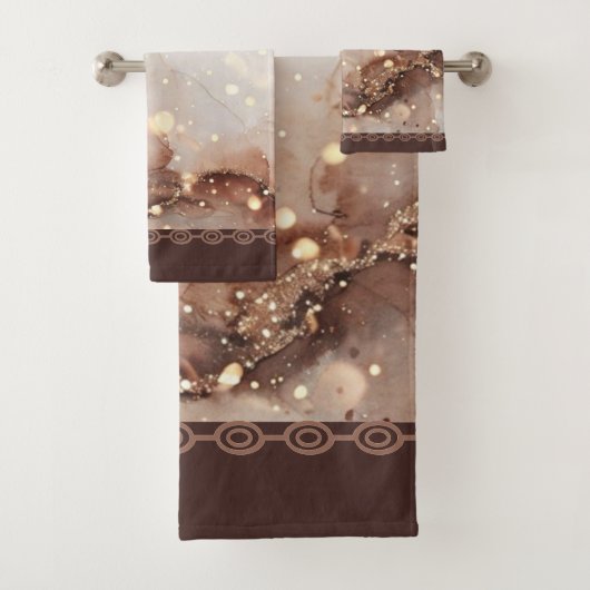 Gemarmerde Waterverf met glitteraccenten Bad Handdoek (Insitu)