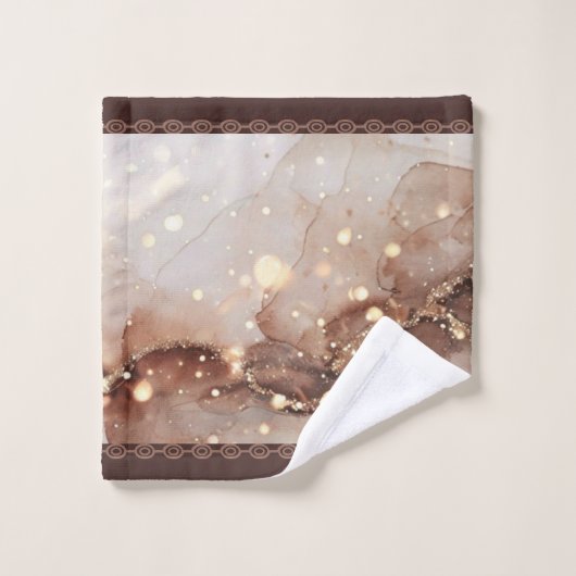 Gemarmerde Waterverf met glitteraccenten Bad Handdoek (Wasdoekje)