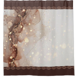 Gemarmerde Waterverf met glitteraccenten Douchegordijn
