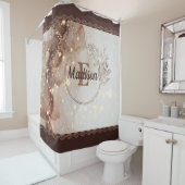 Gemarmerde Waterverf met glitteraccenten Douchegordijn (In situ)