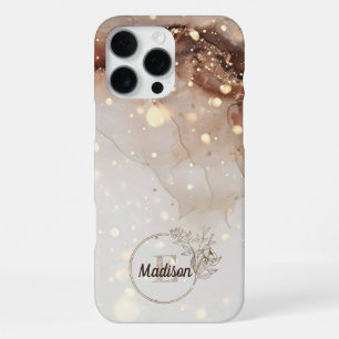 Gemarmerde Waterverf met glitteraccenten iPhone 16 Pro Max Hoesje