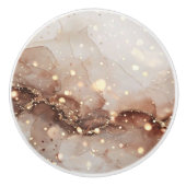 Gemarmerde Waterverf met glitteraccenten Keramische Knop (Voorkant)