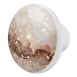Gemarmerde Waterverf met glitteraccenten Keramische Knop