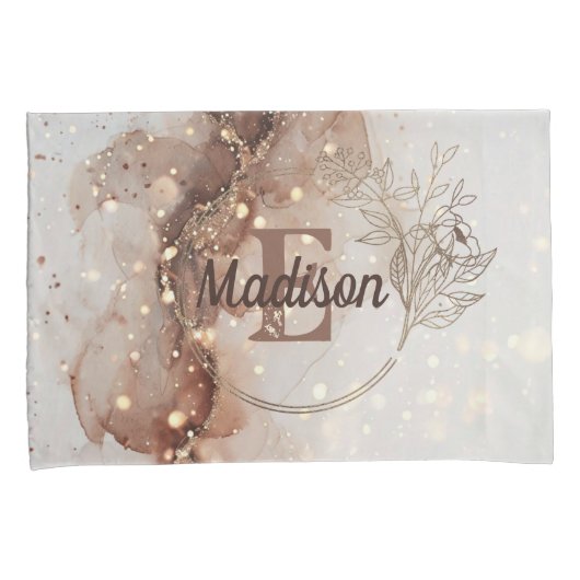 Gemarmerde Waterverf met glitteraccenten Kussensloop (Voorkant-Rechts)