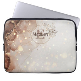 Gemarmerde Waterverf met glitteraccenten Laptop Sleeve