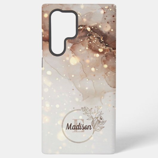 Gemarmerde Waterverf met glitteraccenten Samsung Galaxy Hoesje (Achterkant)