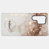 Gemarmerde Waterverf met glitteraccenten Samsung Galaxy Hoesje (Achterkant horizontaal)