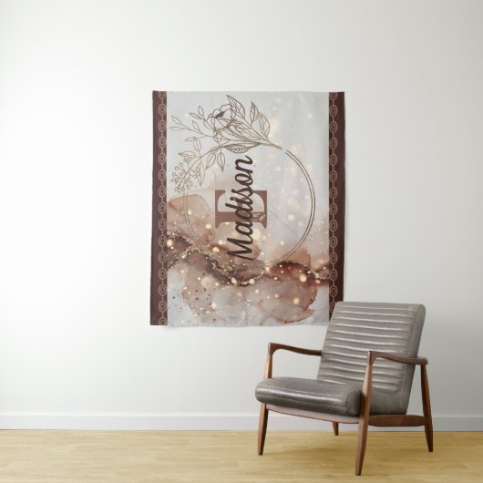 Gemarmerde Waterverf met glitteraccenten Wandkleed (In situ)