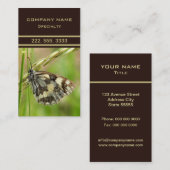 Gemarmerde witte vlinder op gras visitekaartje (Voorkant / Achterkant)