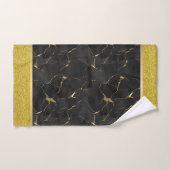 Gemarmerde Zwart & Goud Luxe Handdoek Set (Handdoek)