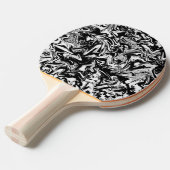 Gemarmerde zwart-wit minimalistische Abstracte kun Tafeltennisbatje (Voorkant Gekanteld)
